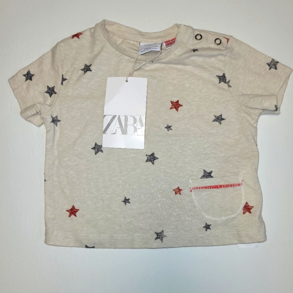 NWT ZARA Baby Stars Tee - Sz 3-6 Mns